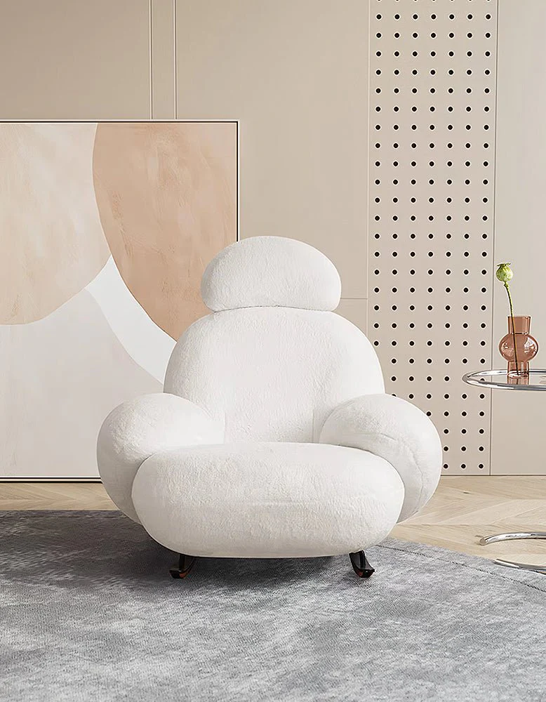 Ozon Lounge Rocking Chair, Rocking Armchair, White - Image 2