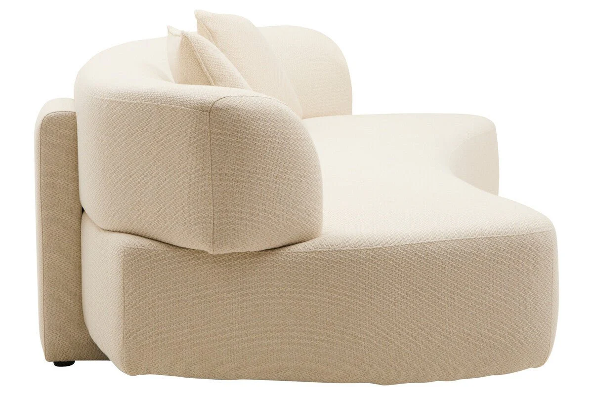 Ozzano Cream Linen Fabric 3 Seater Sofa - Image 10