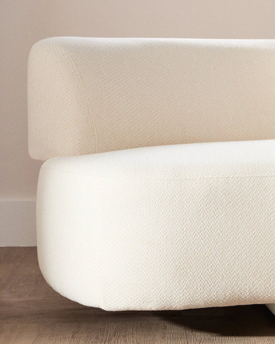 Ozzano Cream Linen Fabric 3 Seater Sofa - Image 11