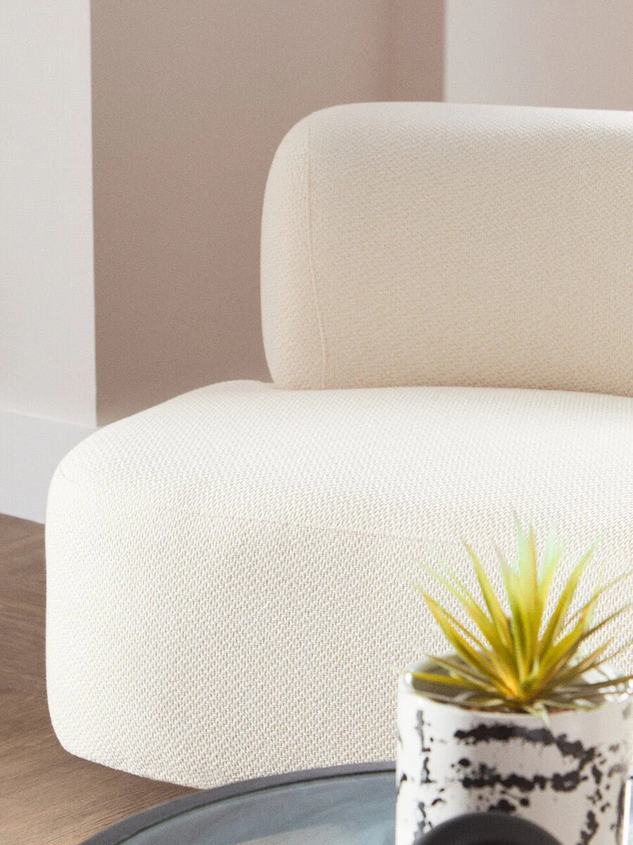 Ozzano Cream Linen Fabric 3 Seater Sofa - Image 12