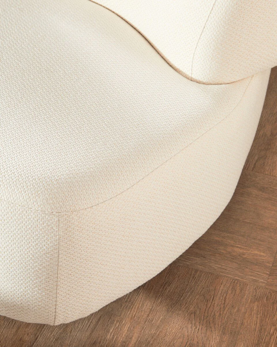 Ozzano Cream Linen Fabric 3 Seater Sofa - Image 13