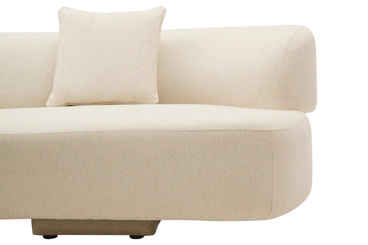 Ozzano Cream Linen Fabric 3 Seater Sofa - Image 15