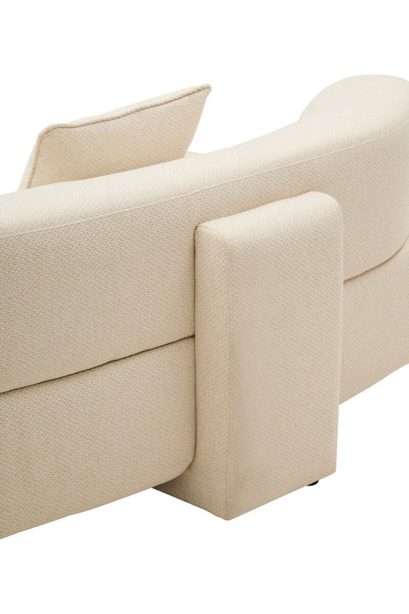 Ozzano Cream Linen Fabric 3 Seater Sofa - Image 18