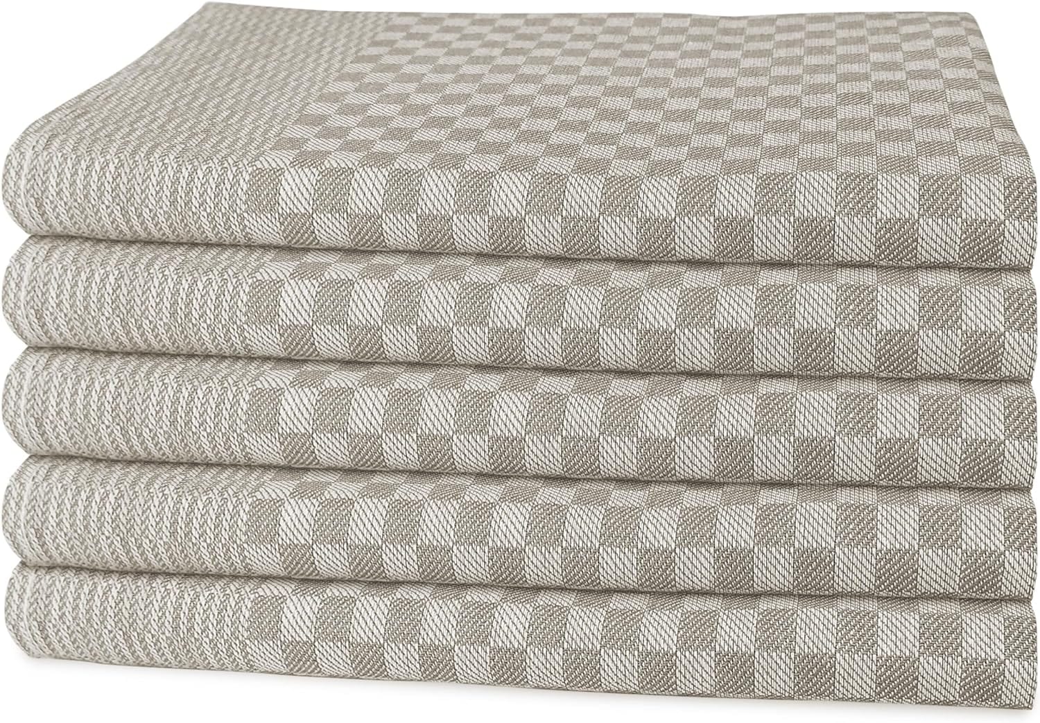 Pack of 5 Large Super Absorbent 100 Percent Cotton Tea Towels Quick Dry Durable Check Pattern Dish Cloths for Kitchen Home and Professional Use - Image 7