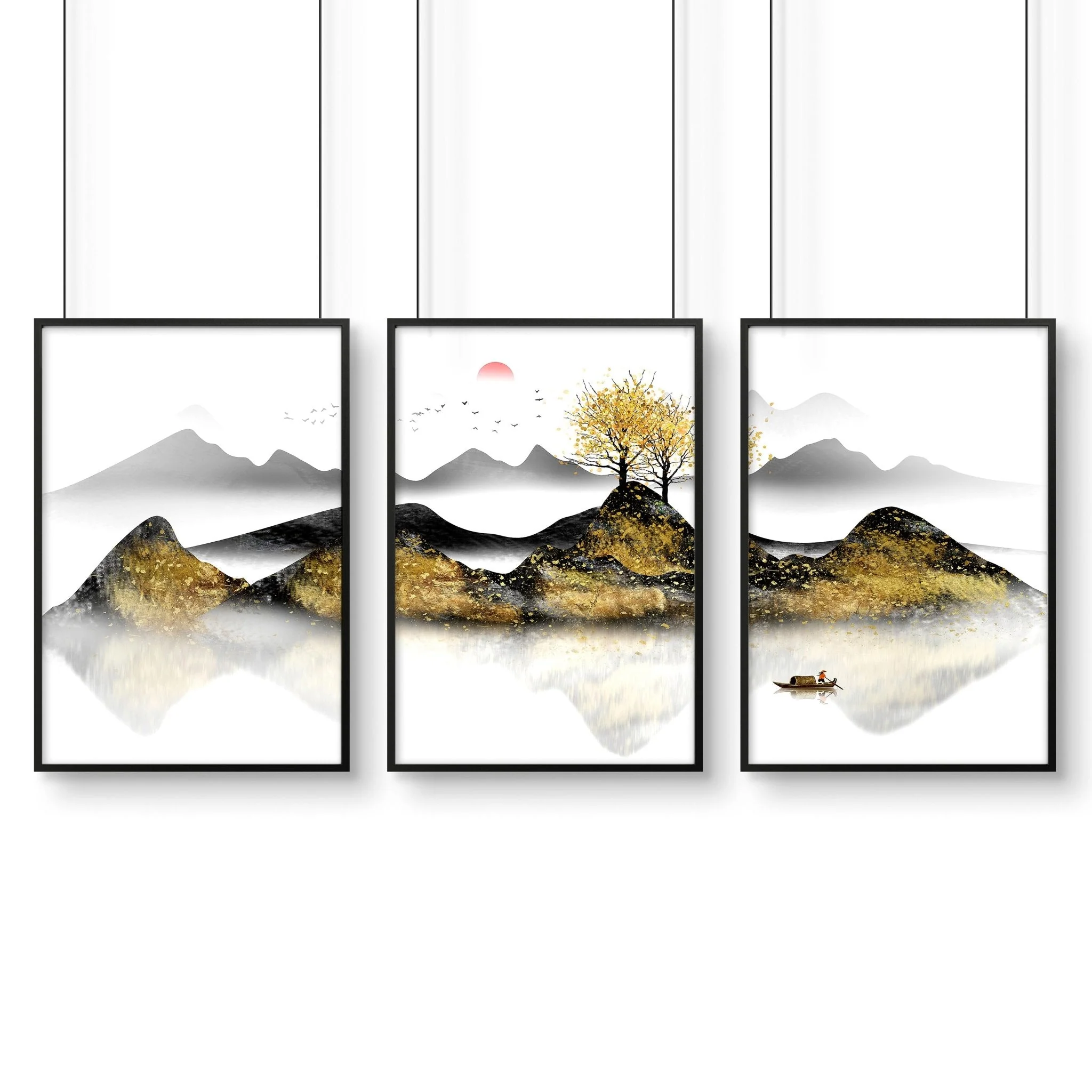 Paintings for bedroom walls | set of 3 framed wall art - Image 10