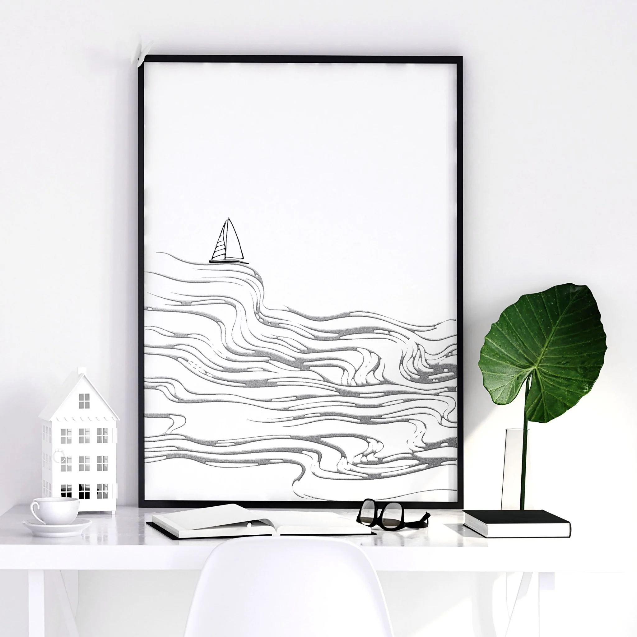 Paintings of beach | set of 2 wall art prints - Image 3