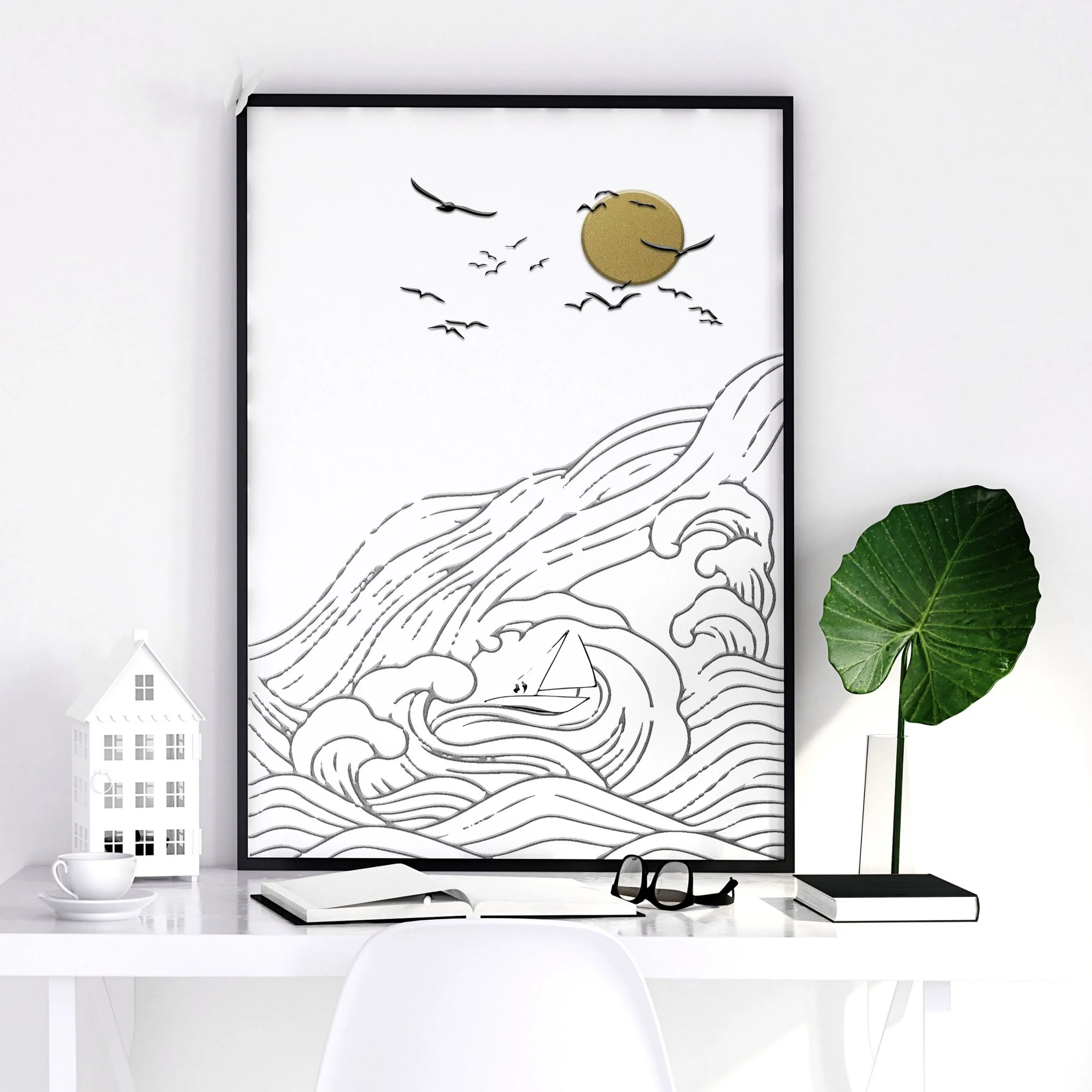 Paintings of beach | set of 2 wall art prints - Image 4