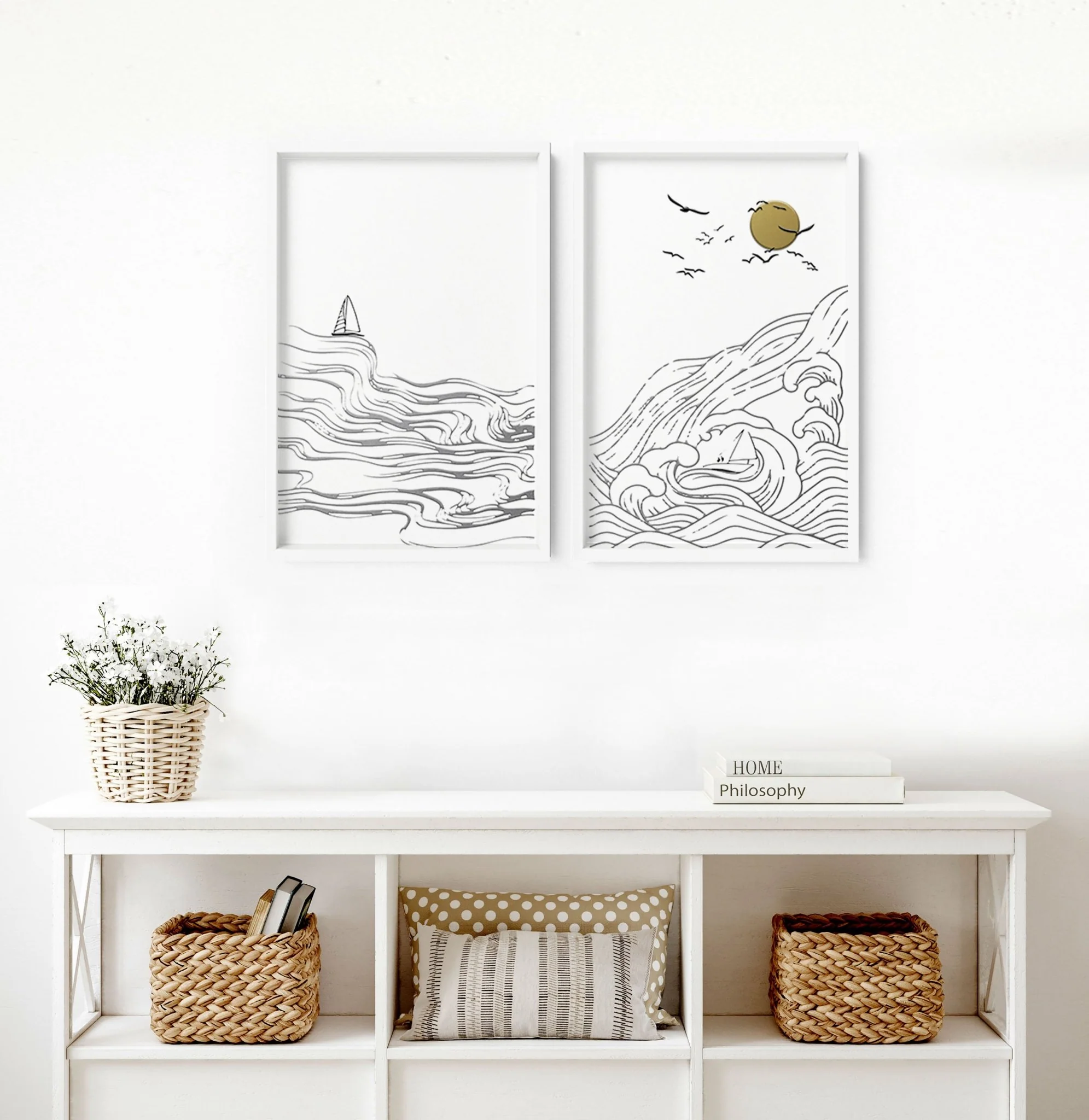 Paintings of beach | set of 2 wall art prints - Image 7