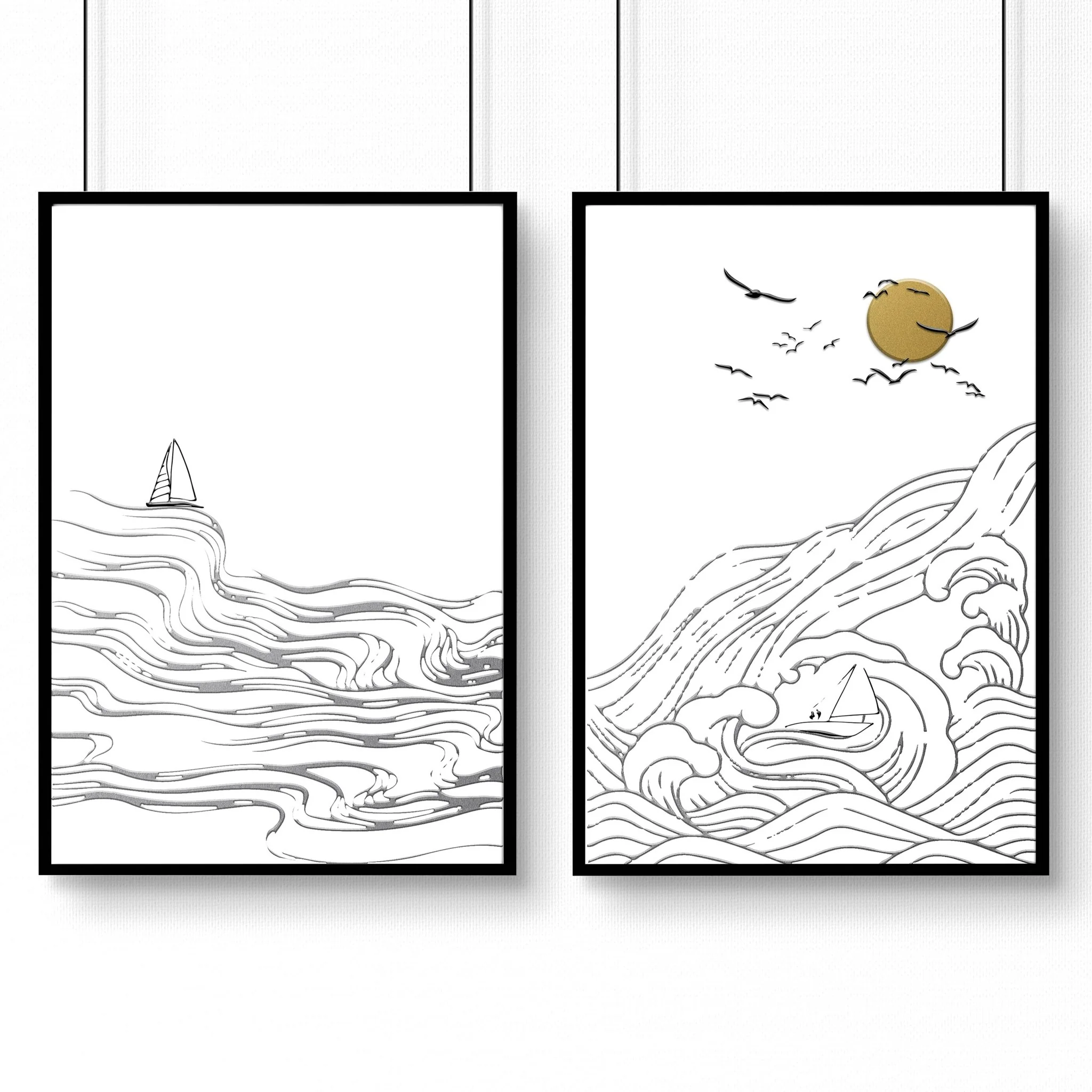 Paintings of beach | set of 2 wall art prints - Image 8