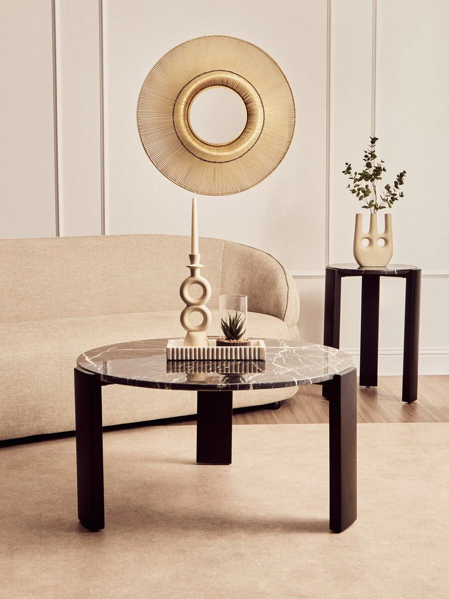 Palermo Black Marble Top Round Side Table - Image 11