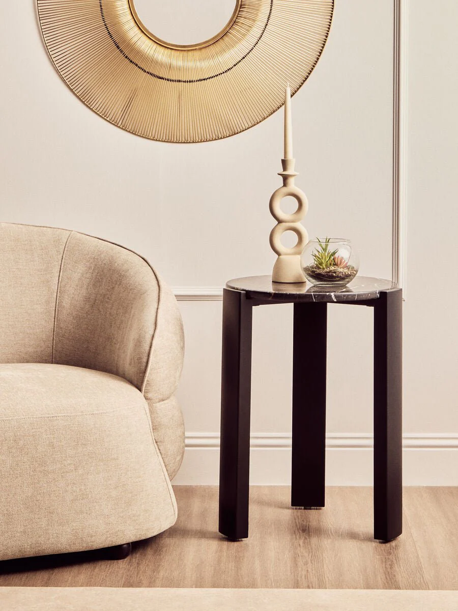Palermo Black Marble Top Round Side Table - Image 6