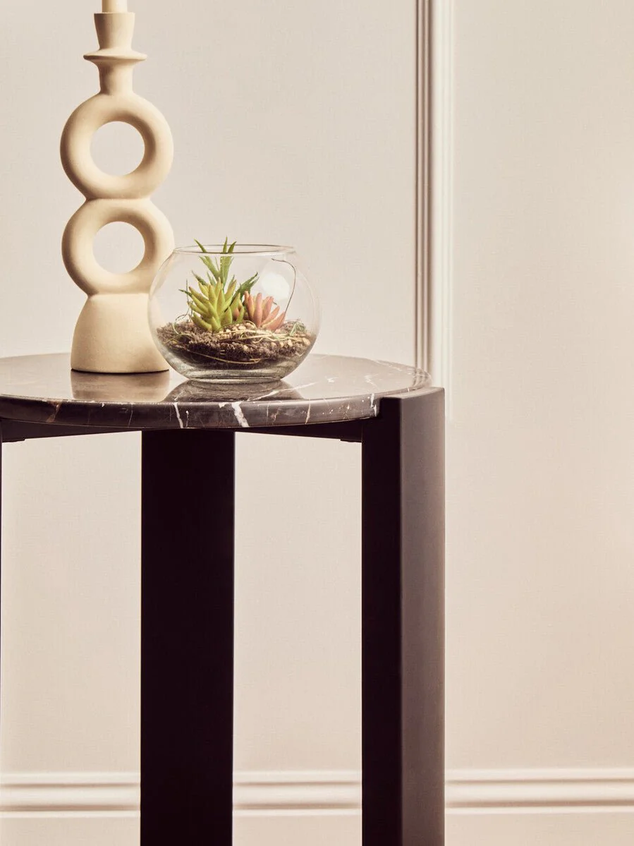 Palermo Black Marble Top Round Side Table - Image 7