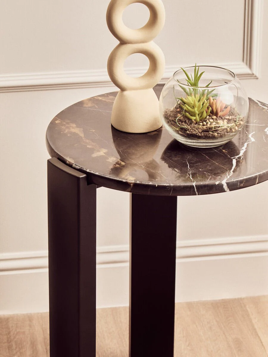 Palermo Black Marble Top Round Side Table - Image 8