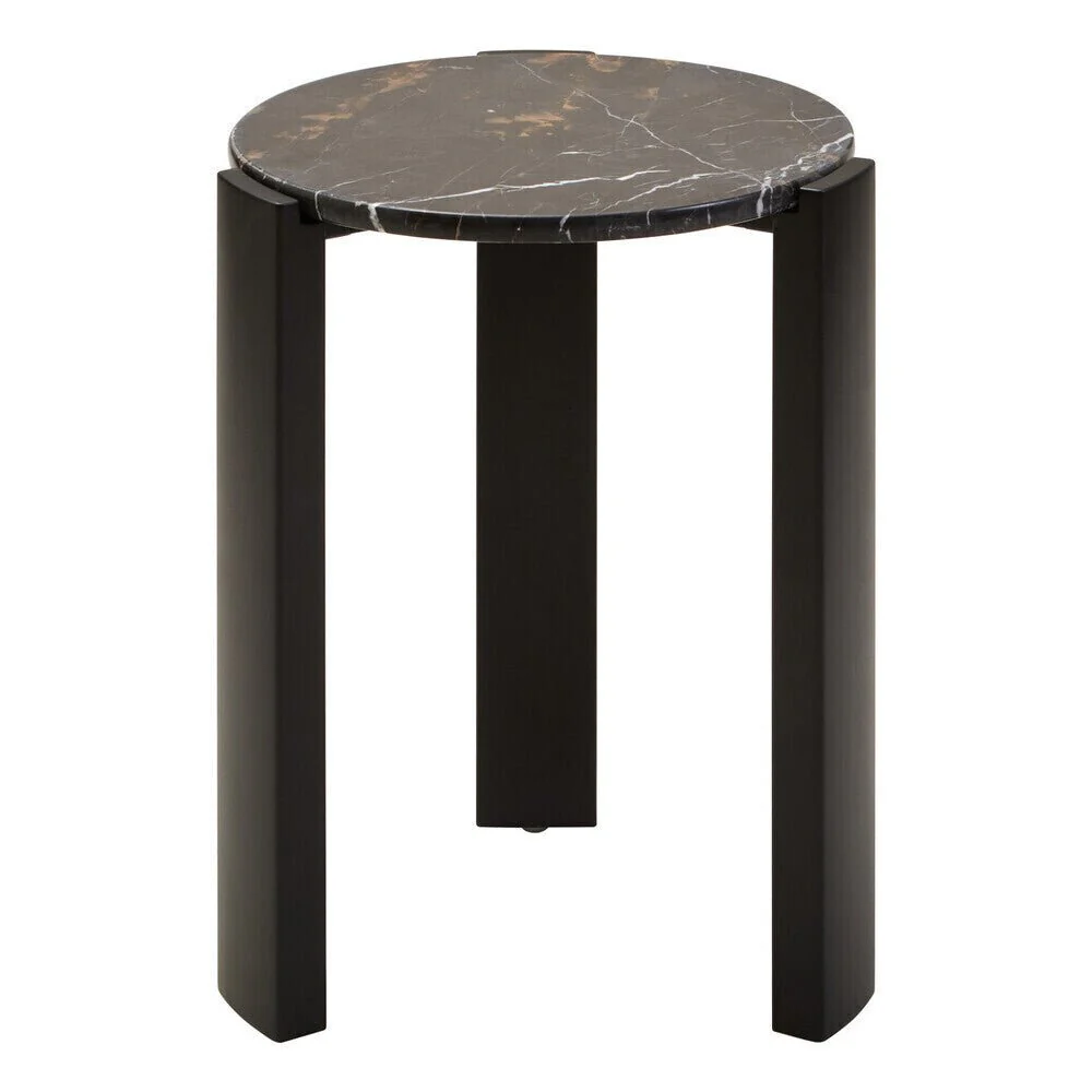 Palermo Black Marble Top Round Side Table - Image 9