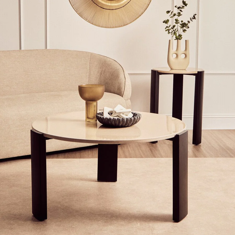 Palermo Cream Marble Top Round Side Table - Image 11