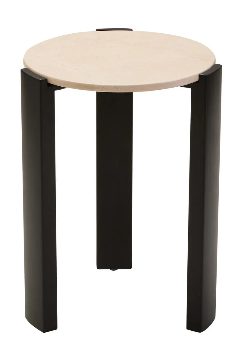 Palermo Cream Marble Top Round Side Table - Image 7