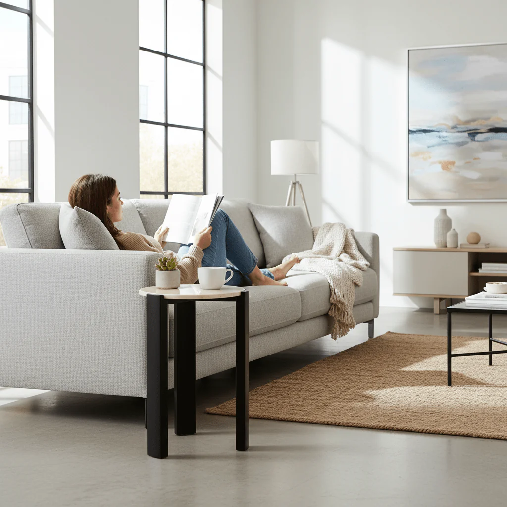 Palermo Cream Marble Top Round Side Table - Image 9