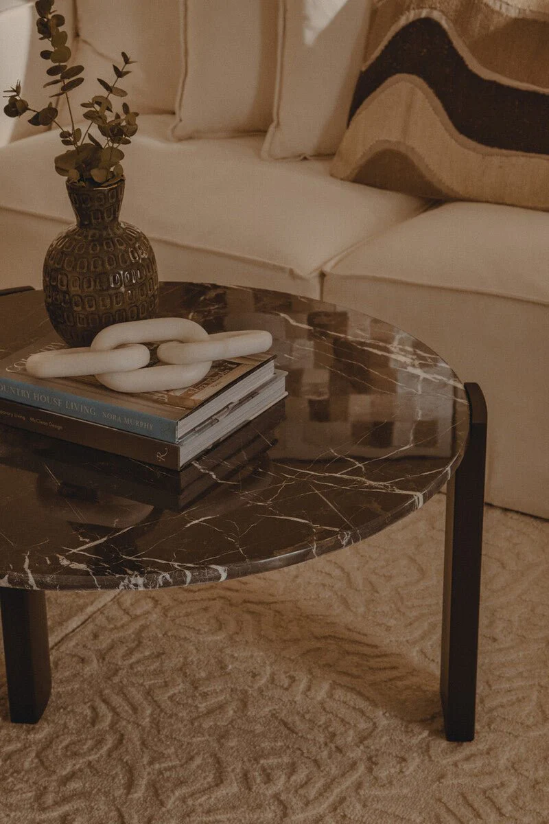 Palermo Round Black Marble Top Large Coffee Table - Image 17