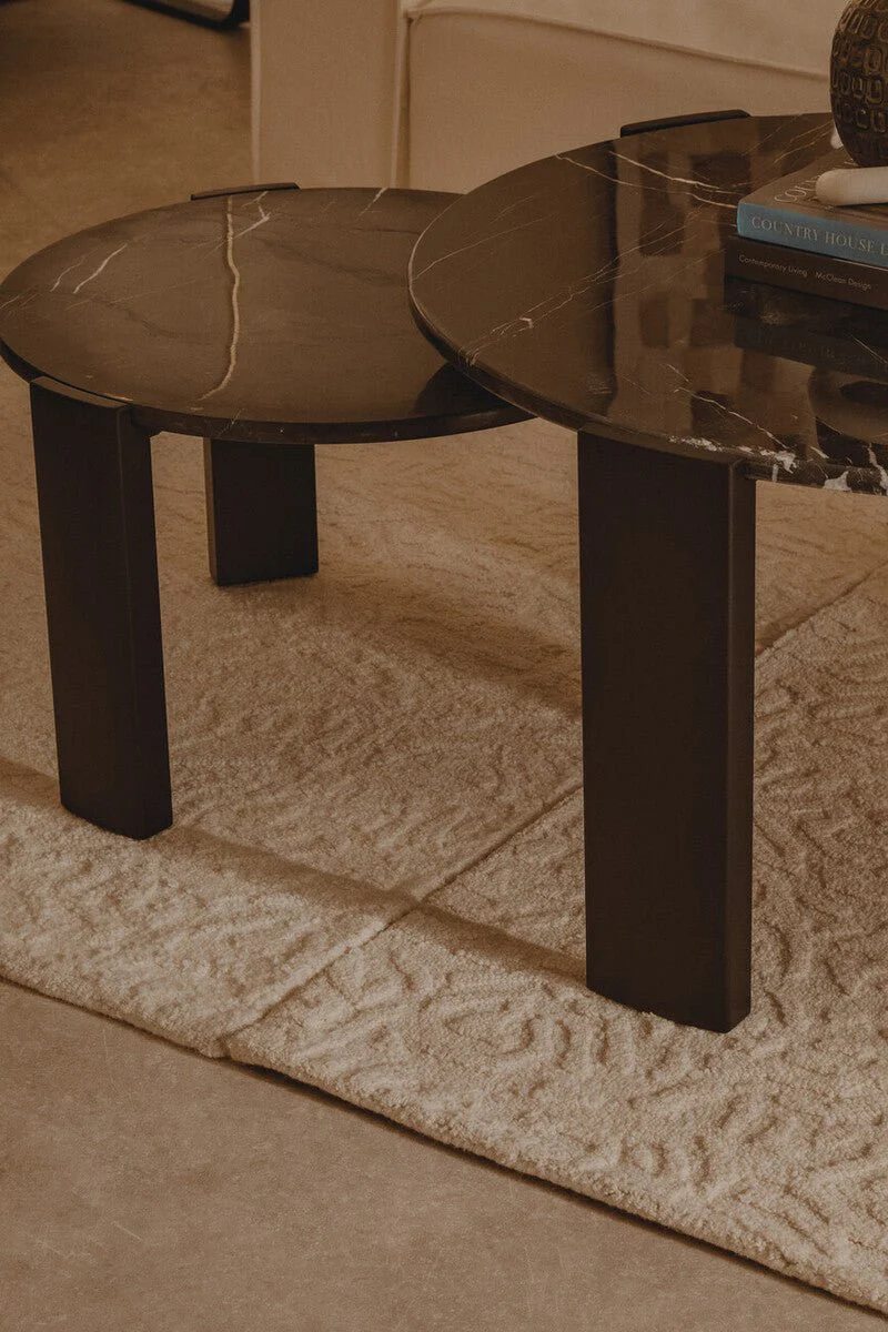 Palermo Round Black Marble Top Large Coffee Table - Image 18