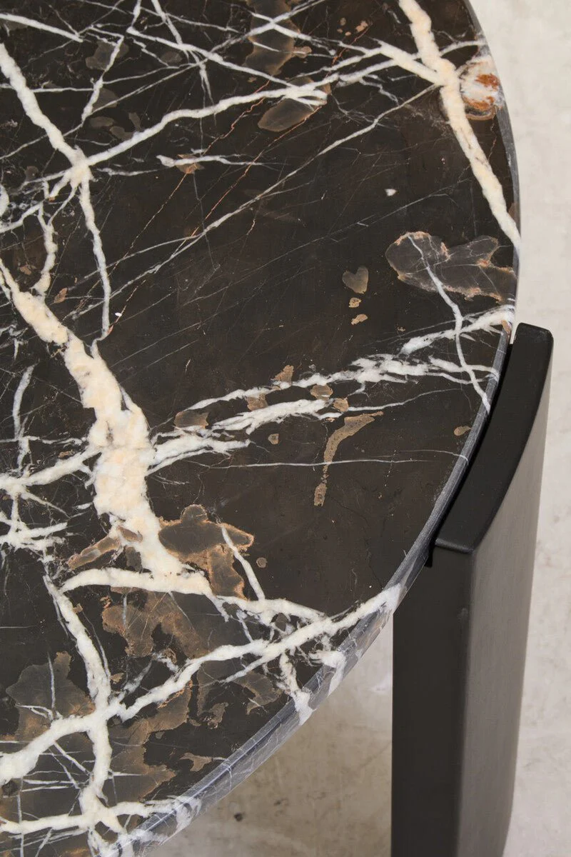 Palermo Round Black Marble Top Large Coffee Table - Image 24