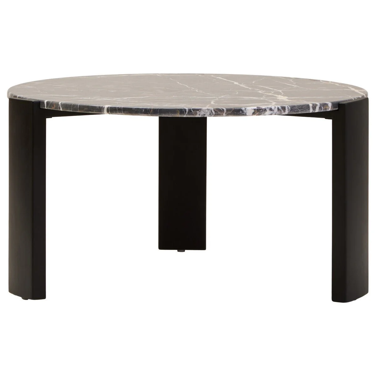 Palermo Round Black Marble Top Large Coffee Table - Image 5