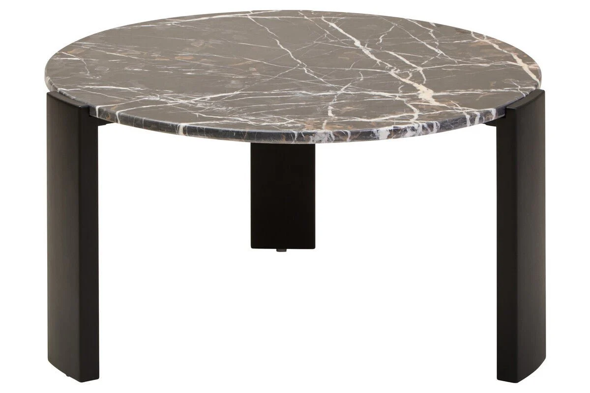 Palermo Round Black Marble Top Large Coffee Table - Image 7