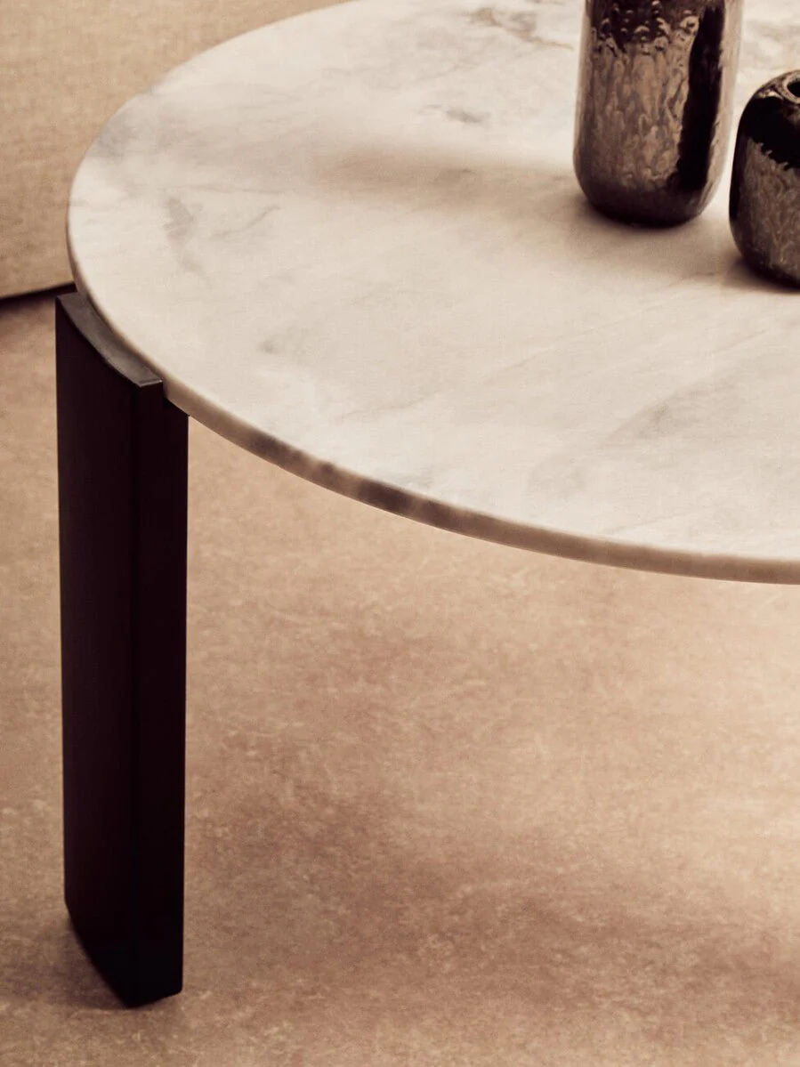 Palermo Round White Marble Top Large Coffee Table - Image 10