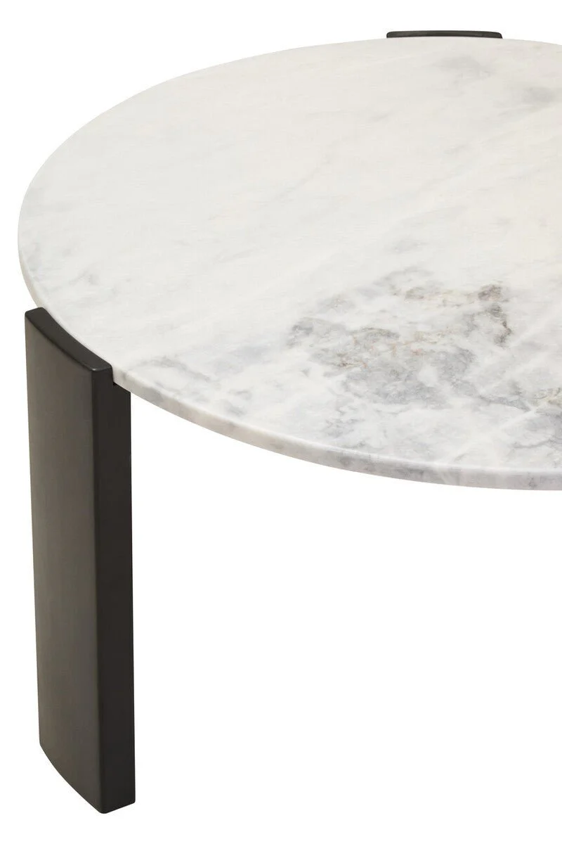 Palermo Round White Marble Top Large Coffee Table - Image 14