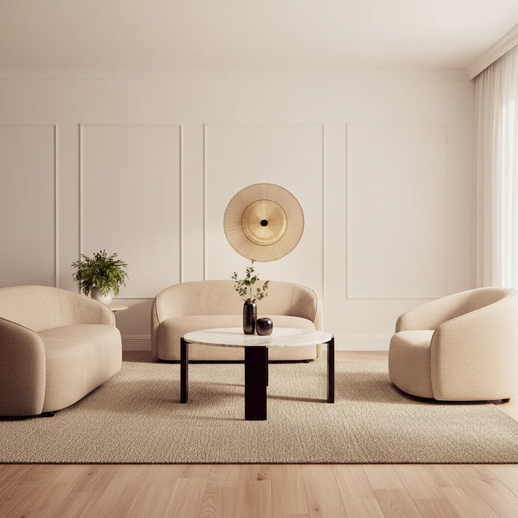 Palermo Round White Marble Top Large Coffee Table - Image 4