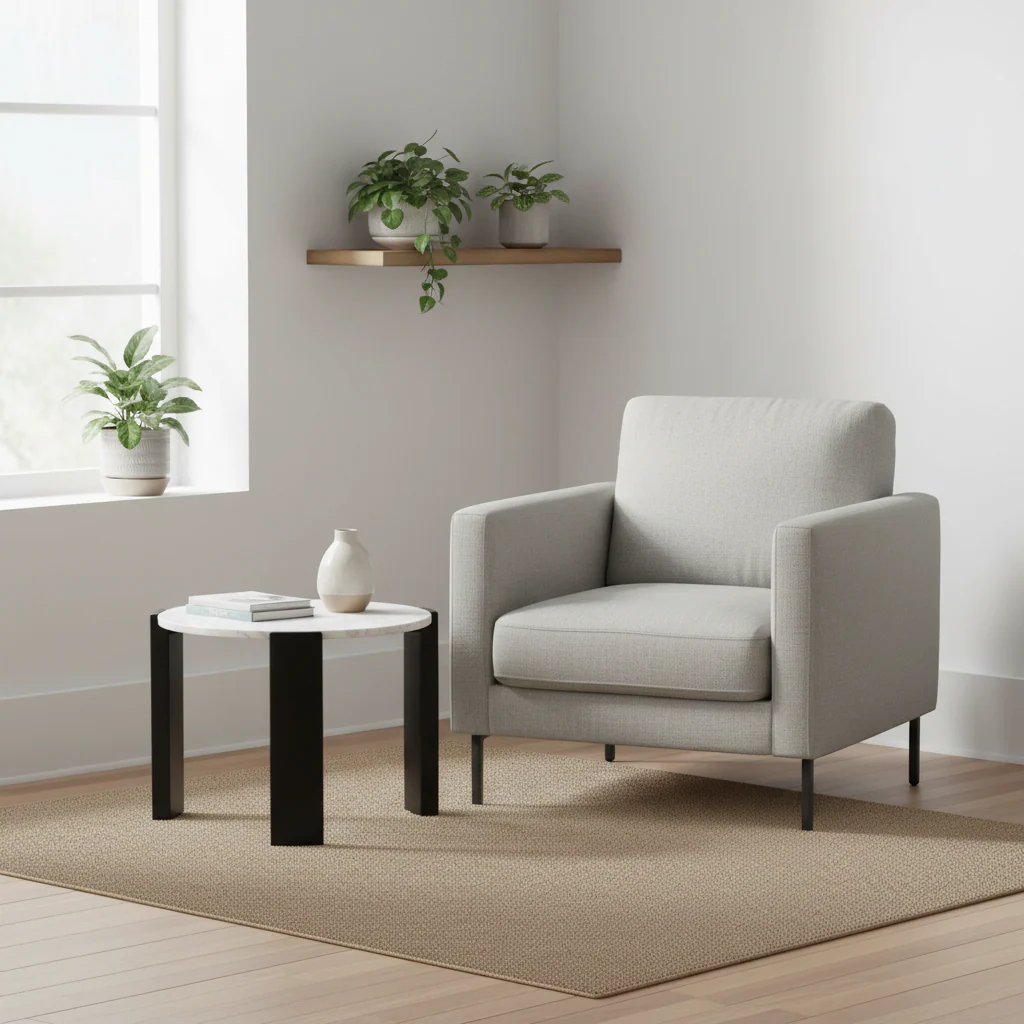 Palermo Round White Marble Top Small Coffee Table - Image 4