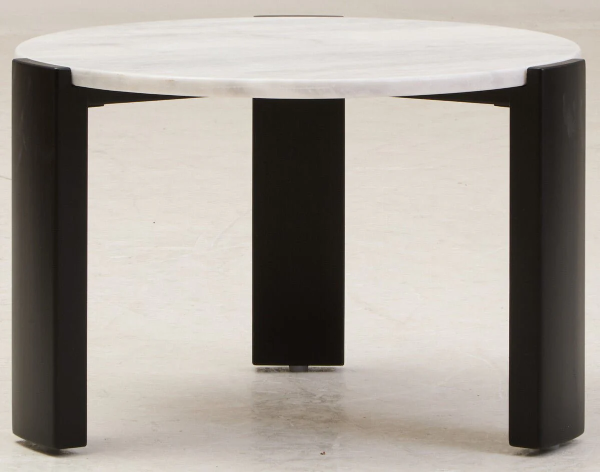 Palermo Round White Marble Top Small Coffee Table - Image 7
