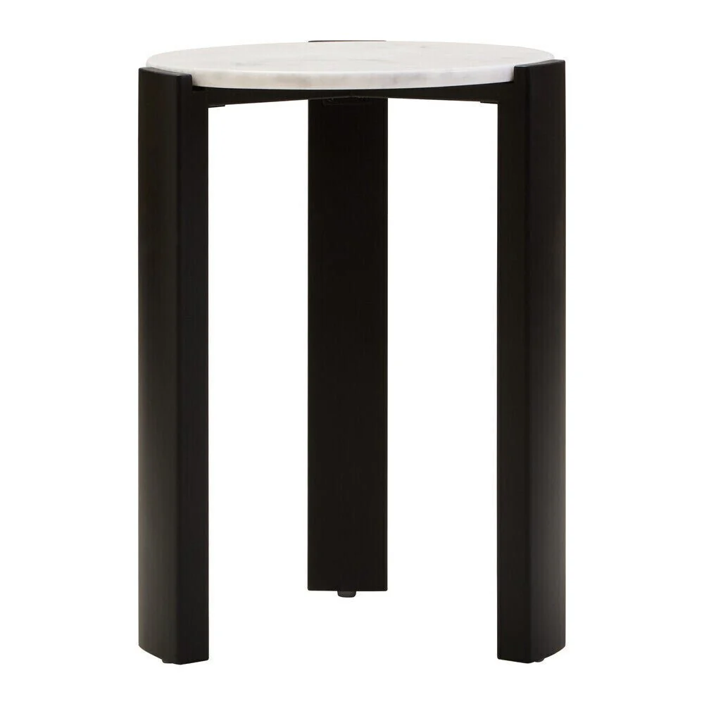 Palermo White Marble Top Round Side Table - Image 5