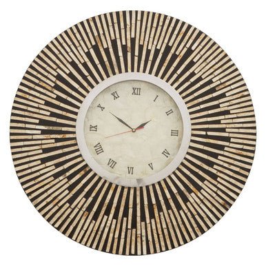 Palu Black and Natural Shell Wall Clock - Image 5