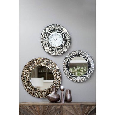 Palu Black and Natural Shell Wall Clock - Image 6