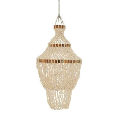 Palu Natural White and Amber Shell Pendant Light - Image 5