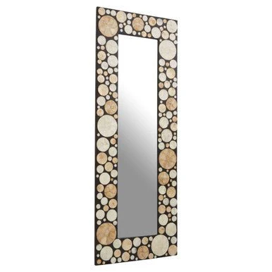 Palu Rectangular Black Wall Mirror with Shell Inlay - Image 12