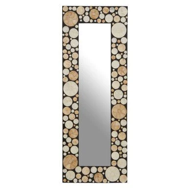 Palu Rectangular Black Wall Mirror with Shell Inlay - Image 5