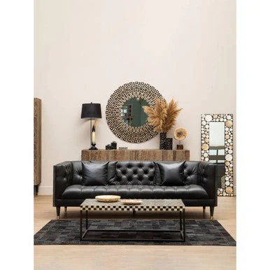 Palu Rectangular Black Wall Mirror with Shell Inlay - Image 7