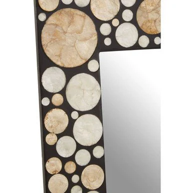 Palu Rectangular Black Wall Mirror with Shell Inlay - Image 8