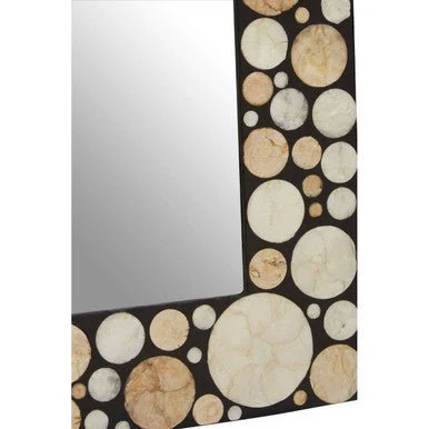 Palu Rectangular Black Wall Mirror with Shell Inlay - Image 9