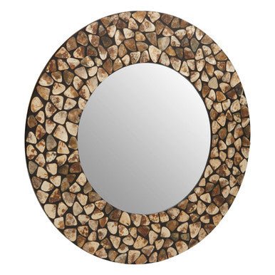 Palu Round Black Wall Mirror with Seashell Inlay - Image 12