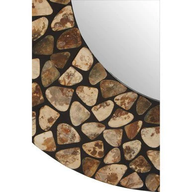 Palu Round Black Wall Mirror with Seashell Inlay - Image 9