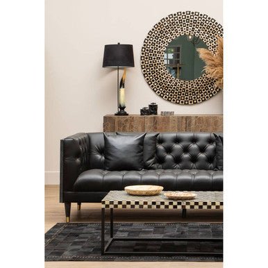 Palu Round Black Wall Mirror with Shell Inlay - Image 7