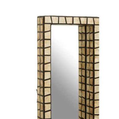 Palu Tall Black Wall Mirror with Shell Inlay - Image 6