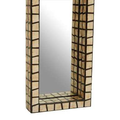 Palu Tall Black Wall Mirror with Shell Inlay - Image 7