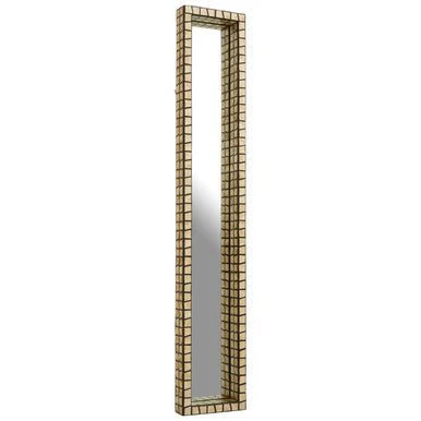 Palu Tall Black Wall Mirror with Shell Inlay - Image 9