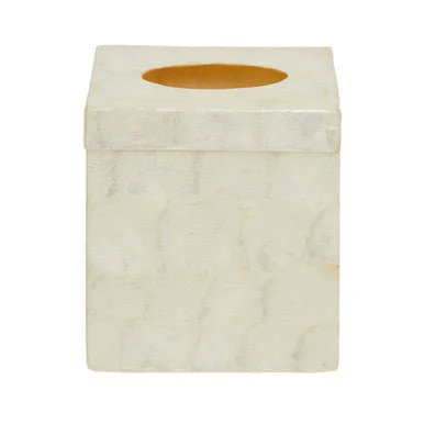 Palu White Shell Square Tissue Box - Image 12
