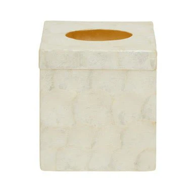 Palu White Shell Square Tissue Box - Image 13