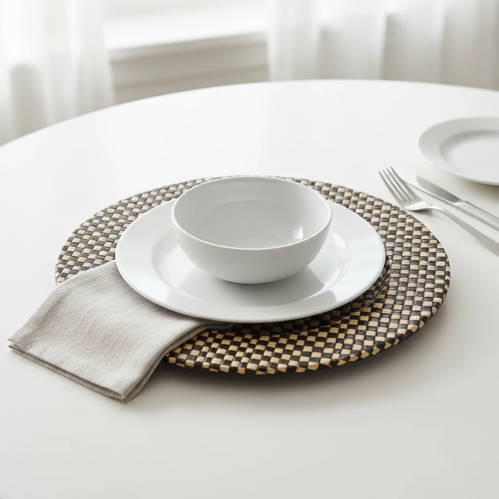 Pandanus Black And Natural Charger Plate - Image 3