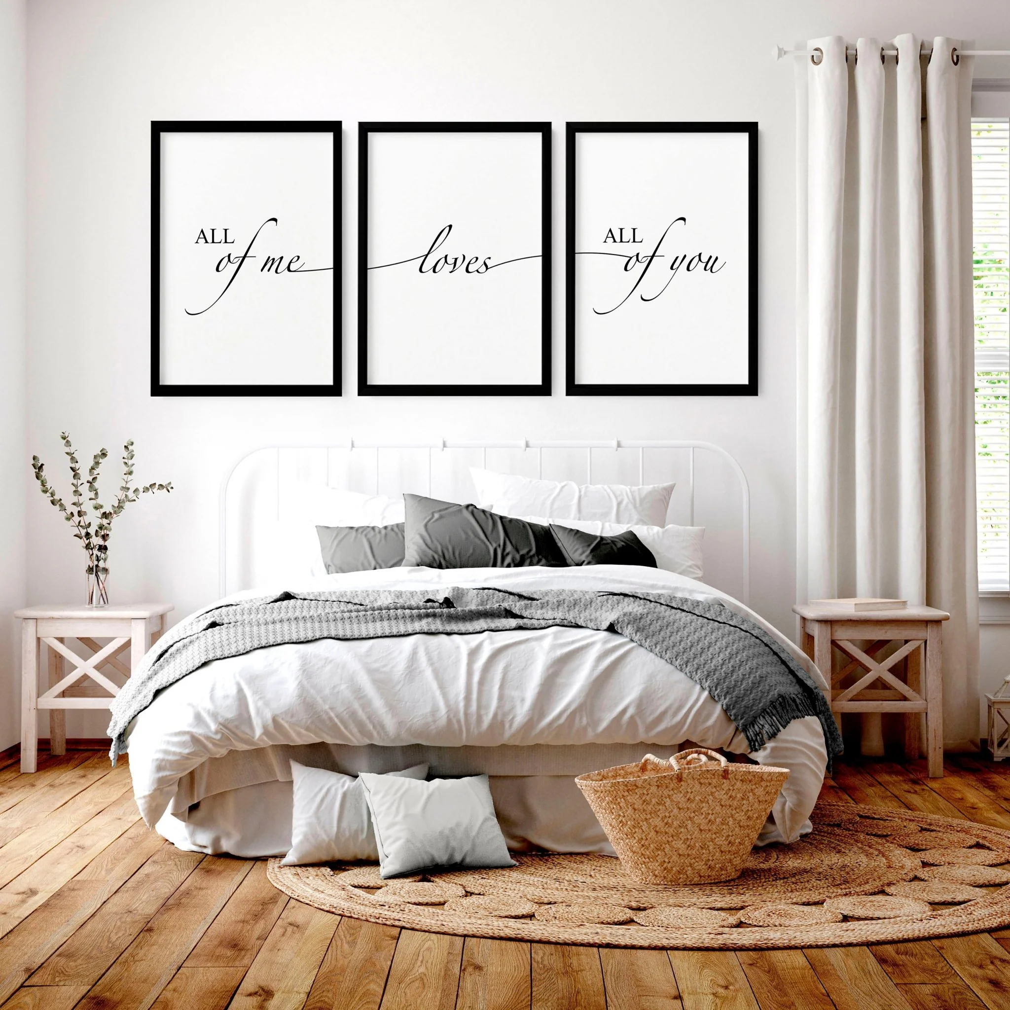 Paper anniversary gift | set of 3 wall art prints for Bedroom - Image 2
